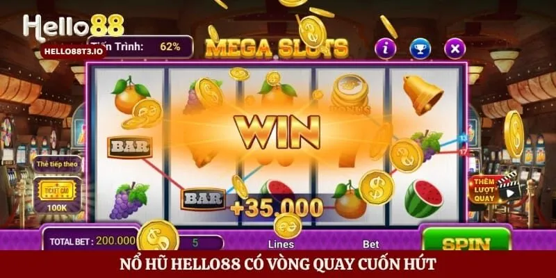 Nổ hũ Hello88 có vòng quay cuốn hút